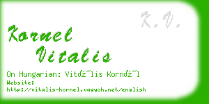 kornel vitalis business card